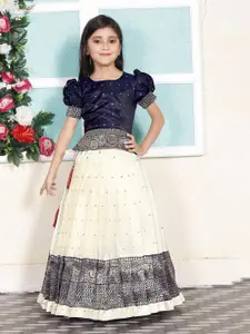 FELIZ THE DESIGNER STUDIO Girls Ethnic Motifs Woven Design Ready to Wear Lehenga & Blouse