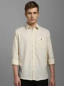 Louis Philippe Sport Men Vertical Striped Spread Collar Cotton Casual Shirt