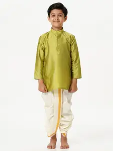Ramraj Boys Solid Long Sleeve Kurta with Panchakacham