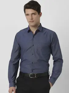 Peter England Men Slim Fit Spread Collar Micro Ditsy Printed Cotton Formal Shirt