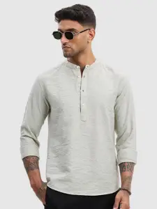 Snitch Men Smart Fit Band Collar Textured Casual Shirt