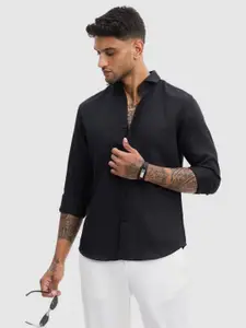 Snitch Men Smart Fit Spread Collar Textured Casual Shirt