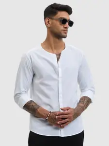 Snitch Men Smart Slim Fit Solid Pure Cotton Casual Shirt
