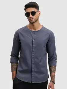 Snitch Men Smart Slim Fit Solid Pure Cotton Casual Shirt