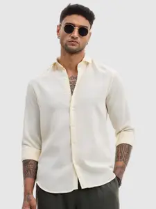Snitch Men Smart Fit Spread Collar Textured Casual Shirt
