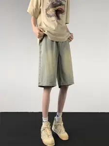 StyleCast Men Washed Loose Fit Denim Shorts