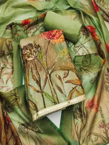 MANVAA Floral Printed Sequinned Unstitched Dress Material