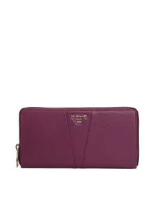 Da Milano Women Textured Leather Zip Around Wallet
