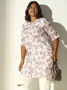 SHOWOFF Women Floral Printed Thread Work Kurti