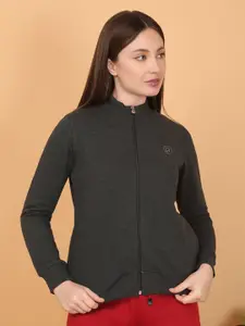 Sweet Dreams Women Round Neck Front-Open Sweatshirt