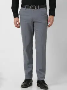 Peter England Men Slim Fit Mid-Rise Formal Trousers