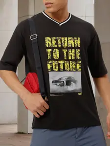 Kook N Keech Typography Print Drop-Shoulder Sleeves Oversized T-shirt