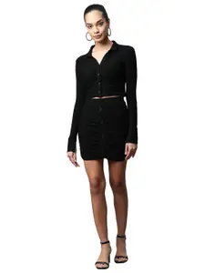 Global Republic Shirt Collar Top With Skirt