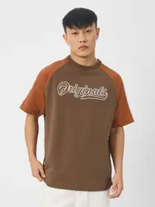 The Souled Store Short Sleeves Men Typography Cotton Printed V Neck Oversized T shirt