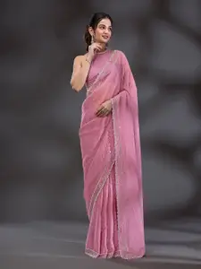 Trendmalls Embellished Beads and Stones Saree