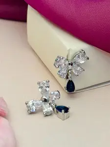 ABDESIGNS Silver Plated American Diamond Studs
