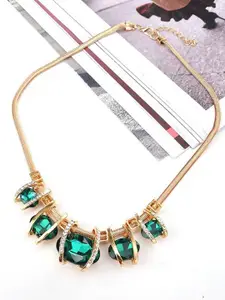 Shining Diva Fashion Gold-Plated Crystals Necklace