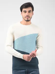 Numero Uno Men Cotton Colourblocked Pullover