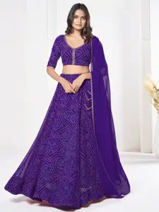 KALINI Printed Semi-Stitched Lehenga & Unstitched Blouse With Dupatta