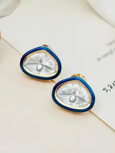ABDESIGNS Gold-Plated Stone Studded Enchanting Polki Studs Earrings