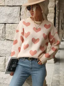 DressBerry Women Printed Round Neck Pullover