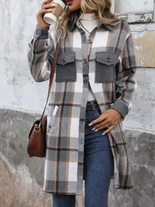 DressBerry Checked Longline Shirt Style Top