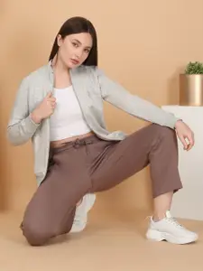 Sweet Dreams Women Round Neck Front-Open Sweatshirt