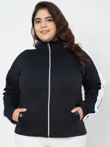 BRINNS Women Colourblocked Front-Open Sweatshirt