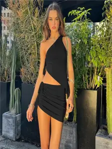 StyleCast One Shoulder Top With Skirt