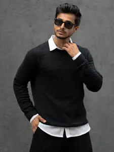 Powerlook Men Self-Design Pure Cotton Pullover