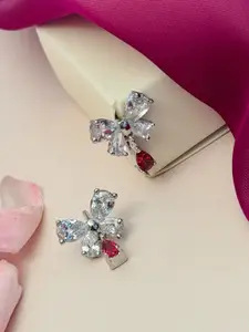 ABDESIGNS Silver Plated American Diamond Studs