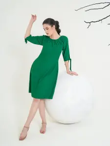 PURVAJA Women Round Neck A-Line Dress