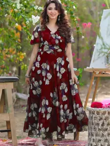 BAESD Women Floral Printed  Fit and Flare Maxi Dress