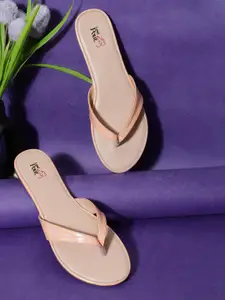 LOUD POUT Women Open Toe T-Strap Flats