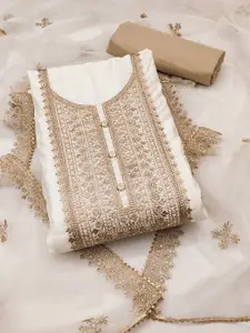 KALINI Floral Embroidered Sequinned Unstitched Dress Material