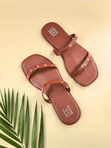 POSTCARD Women Printed One Toe Flats