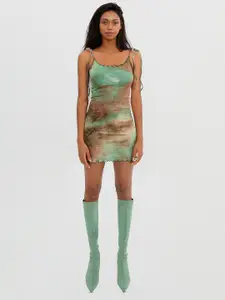 TANDUL Print A-Line Mini Dress