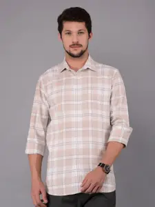 Crimsoune Club Men Classic Slim Fit Tartan Checks Opaque Checked Casual Shirt