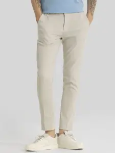 Snitch Men Smart Slim Fit Trousers