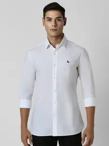 Van Heusen Sport Men Spread Collar Solid Cotton Slim Fit Casual Shirt