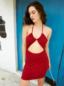 TANDUL Halter Neck Bodycon Dress