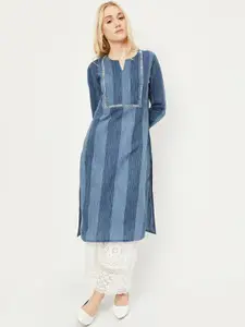 max Women Keyhole Neck Flared Sleeves Kurta