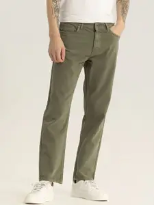 Snitch Men Comfort Relaxed Fit Slash Knee Stretchable Jeans