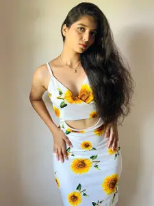 TANDUL Floral Print Bodycon Dress