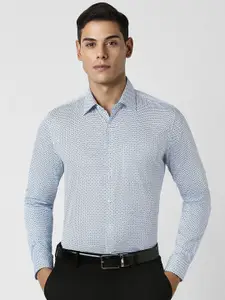 Van Heusen Men Spread Collar Micro Ditsy Printed Cotton Slim Fit Formal Shirt