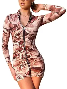 TANDUL Print Bodycon Mini Dress