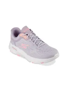 Skechers Women Self Design Round Toe Non Marking Lace Ups Running Shoes