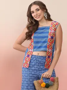Sangria Embroidered Top With Trouser Co-Ords