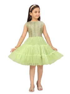 BAESD Girls Embellished Tiered Net Fit & Flare Dress