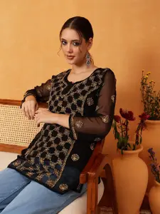 ADA Ethnic Motifs Embroidered Thread Work Thread Work Kurti